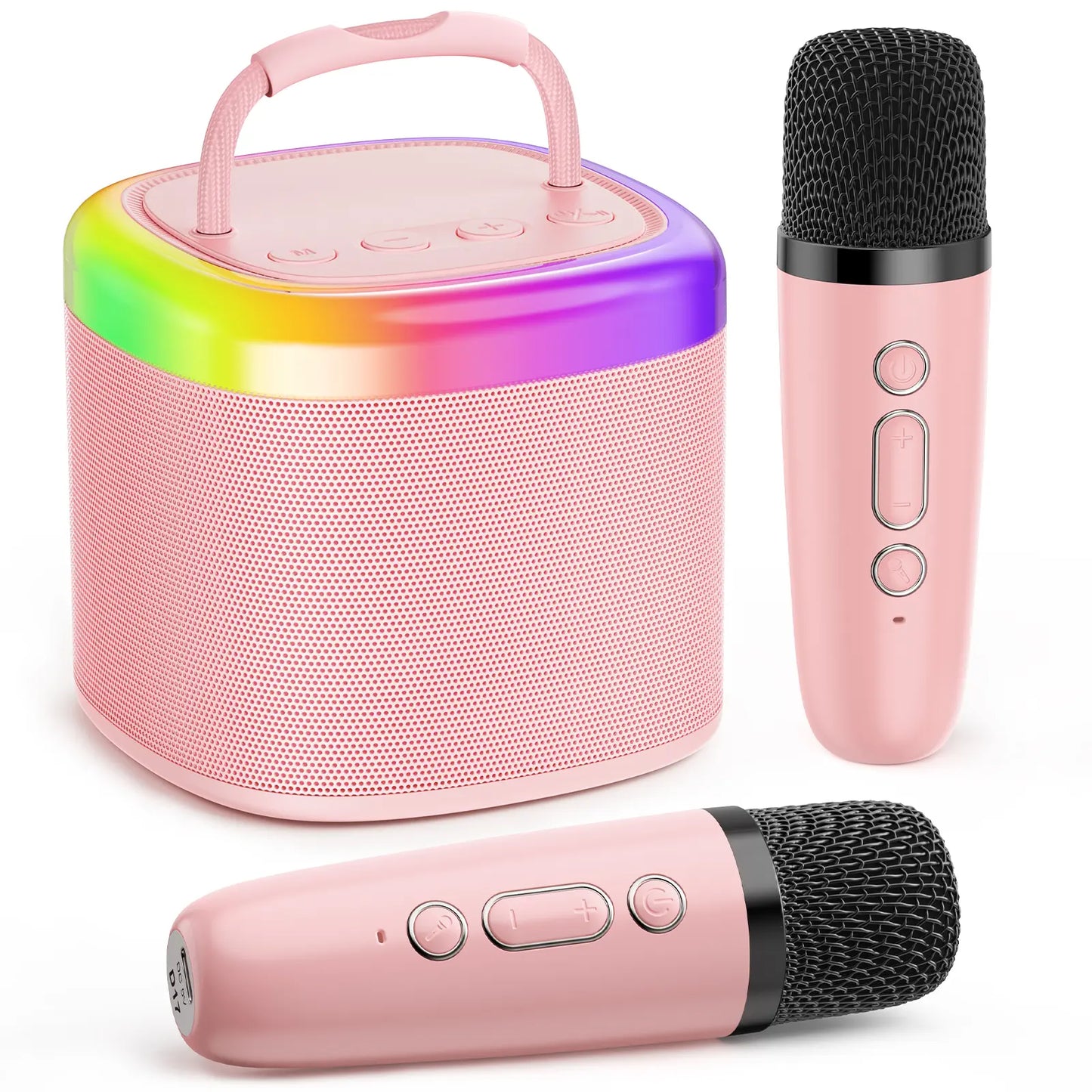 [100% Original] JYX D17 Mini Karaoke Machine Bluetooth Speaker with Wireless Microphones, Powerful Bass & RGB Lights | Portable KTV System for Summer Outdoor Parties, Family Fun & Gifts for Men and Women Mothersdaygift Summerwins Dealsforyoudays