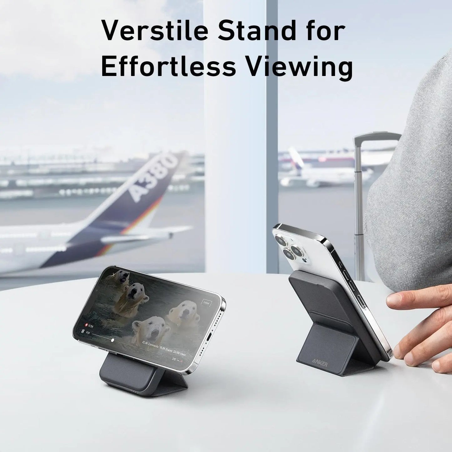【Magnetic Power Bank】Anker 5,000Mah Magnetic Power Bank, Wireless Portable Charger with Foldable Stand & Side USB-C Port, Battery Pack for Iphone 17/16/15/14/13#Dealsforyoudays