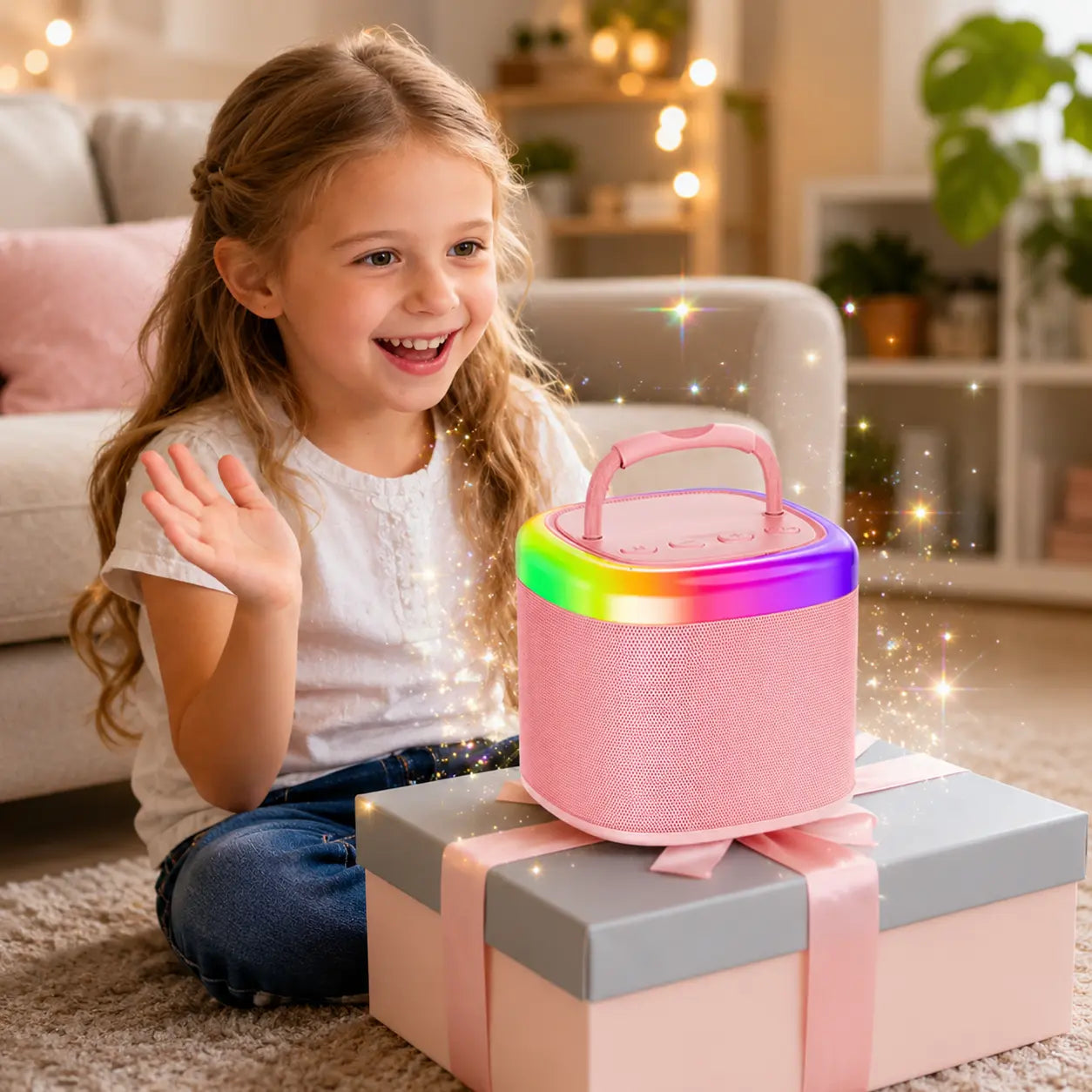 [100% Original] JYX D17 Mini Karaoke Machine Bluetooth Speaker with Wireless Microphones, Powerful Bass & RGB Lights | Portable KTV System for Summer Outdoor Parties, Family Fun & Gifts for Men and Women Mothersdaygift Summerwins Dealsforyoudays