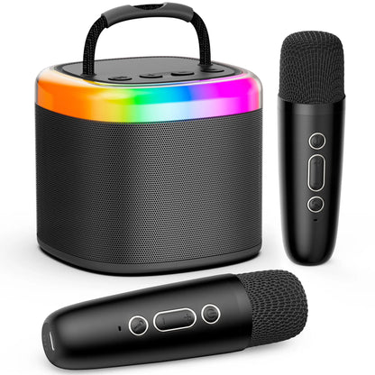 [100% Original] JYX D17 Mini Karaoke Machine Bluetooth Speaker with Wireless Microphones, Powerful Bass & RGB Lights | Portable KTV System for Summer Outdoor Parties, Family Fun & Gifts for Men and Women Mothersdaygift Summerwins Dealsforyoudays