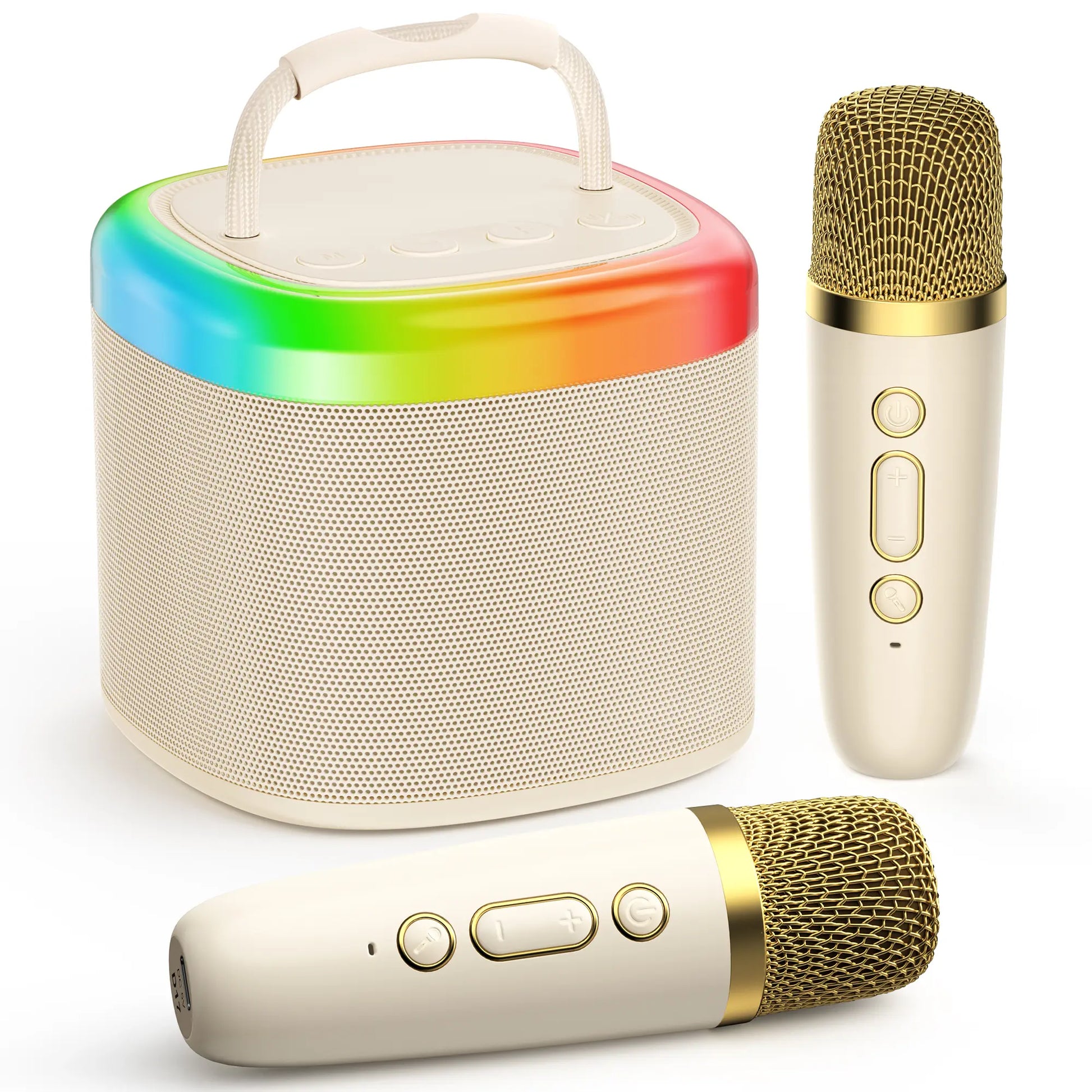 [100% Original] JYX D17 Mini Karaoke Machine Bluetooth Speaker with Wireless Microphones, Powerful Bass & RGB Lights | Portable KTV System for Summer Outdoor Parties, Family Fun & Gifts for Men and Women Mothersdaygift Summerwins Dealsforyoudays